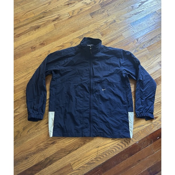 Vintage Nike Mens Windbreaker Jacket Navy Size 2XL Full Zip Running Track Train - Picture 1 of 7